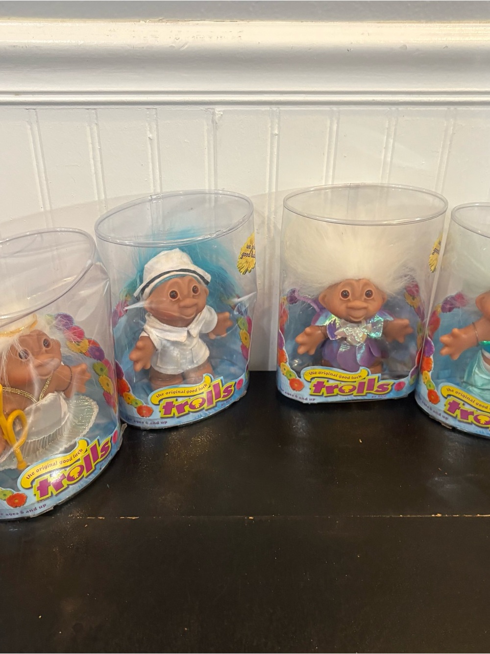 Vintage 2000s Good Luck Troll doll Lot of 4